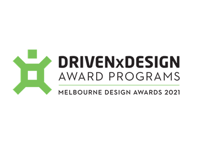 DRIVENxDESIGN Award Programs logo by the Melbourne Design Awards 2021.
